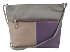 Franco Bonini 112 Leather Zip-Top Shoulder Bag – Mushroom Multi