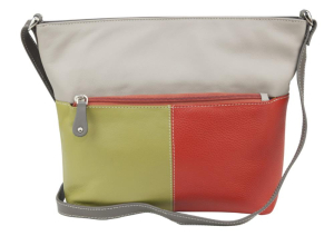 Franco Bonini 112 Leather Zip-Top Shoulder Bag – Orange Multi