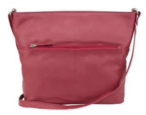 Franco Bonini 112 Leather Zip-Top Shoulder Bag – Red