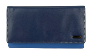 Franco Bonini 4206 RFID Soft Leather Flap Wallet with 16 Card Slots – Blue Multi