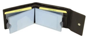 Franco Bonini 71 RFID Soft Leather Card Holder Wallet – Black