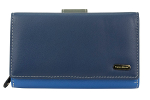 Franco Bonini 2902 Soft Leather RFID Wallet with 19 Card Slots – Blue Multi