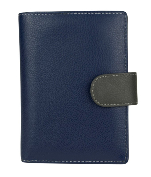 Franco Bonini 2907 RFID Soft Leather Wallet with 22 Card Slots – Blue Multi