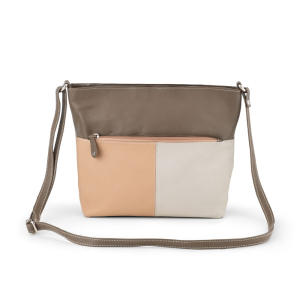 Franco Bonini 112 Leather Zip-Top Shoulder Bag – Bone Multi