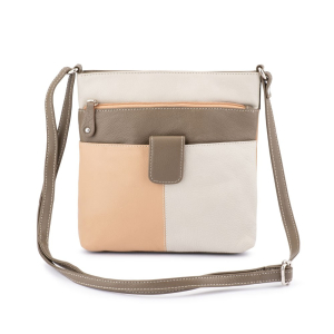 Small front tab Shoulder / Crossbody Bag - 12-242 BoneMulti