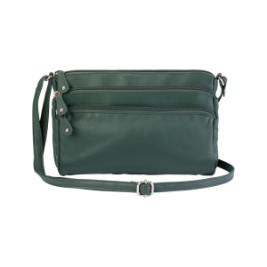 Franco Bonini 12-221 Soft Leather Crossbody Sling Bag – Bottle Green