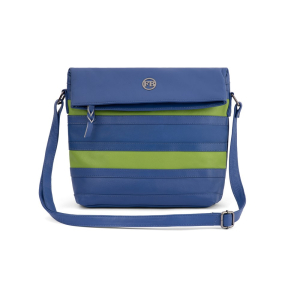 Flap over handbag- 21-006 Sapphire Blue Multi