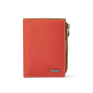 Half Zip Coin Card Wallet - 24-06 Orange Multi